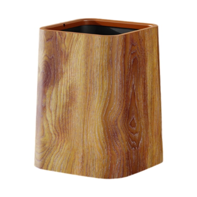 Cubo de basura decorativo creativo con forma de madera para polvo L Sin Tapa