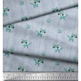 thumbnail image 2 of Soimoi Blue Polyester Crepe Fabric Fox & Owl Kids Fabric Prints by Yard 42 Inch Wide, 2 of 3