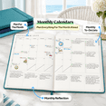 Undated Daily Weekly Monthly Planner, B5 Hardcover, Teal, Productivity ...