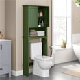 thumbnail image 2 of Yaheetech Over-the-Toilet Bathroom Cabinet with Adjustable Shelf and Double Doors, Green, 2 of 7