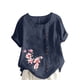 thumbnail image 1 of Camisetas de Manga Corta para Mujeres, Camiseta de Manga Corta Impresa Casual Hecha de 95% Poliéster 5% Spandex para Todas las Estaciones, Camisetas de Manga Corta para Mujeres, 1 of 3