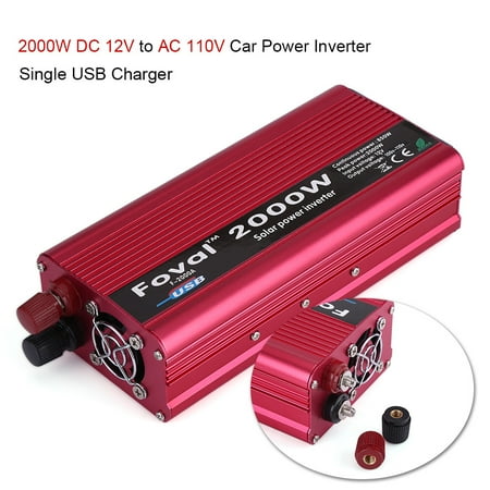 2000W DC 12V to AC 110V Power Inverter Converter W/ Dual Outlets for Home Car Outdoor Use