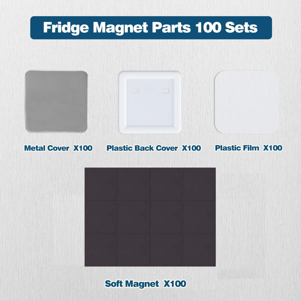 Ponguvn 2"X2" Square Photo Magnet Maker Machine, DIY Fridge Button Maker Magnet Press Kit, with Paper Cutter & 100pcs Materials
