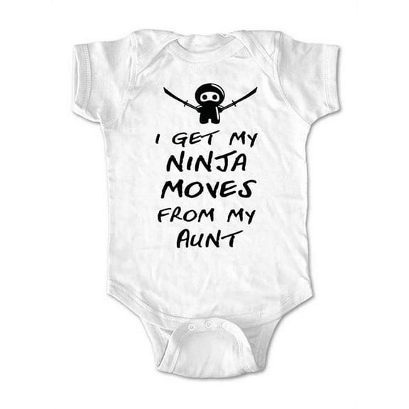I Get my Ninja moves from my Aunt - wallsparks cute & funny Brand - baby one piece bodysuit - Great baby shower gift!