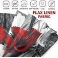 thumbnail image 3 of Set of 4 18x18 Flower Throw Pillow Covers Red Rose Gray Black Decorative Pillow Covers Couch Bed Sofa Floral Square Pillow Cover Red Black Linen Farmhouse Pillow Case Spring Summer (Red Black), 3 of 6