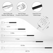 8 Pack Different Back Scratcher Portable Telescoping with Rubber Handles, Extendable Metal Back Massager Tool with Beautiful Box, Stocking Stuffers for Men Women Adults (Black)