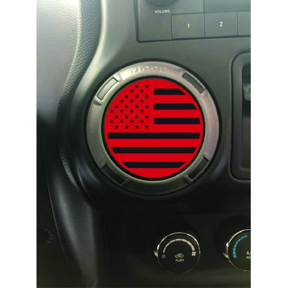 AnyStickerYouWant - x4 American Flag A/C Vent Vinyl Decal Sticker Compatible with and Fits Jeep Wrangler JL Compatible with and Fits Jeep Gladiator JT 2016-2021