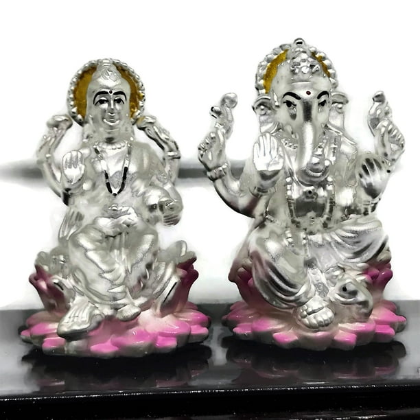 CSL 999 Pure Silver Ganesh & Lakshmi / Laxmi idol / Statue / Murti