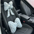 thumbnail image 6 of Decorative Checkered Bowknot Car Cushion Lumbar Support Pillow For Car Interior, 6 of 16