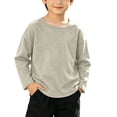 thumbnail image 2 of HAOTAGS Boys Soft Cotton Long-Sleeve Base Layer Top (9M–11Y) Comfortable, Breathable Everyday Tee for Toddlers & Kids Beige Size 3T, 2 of 9