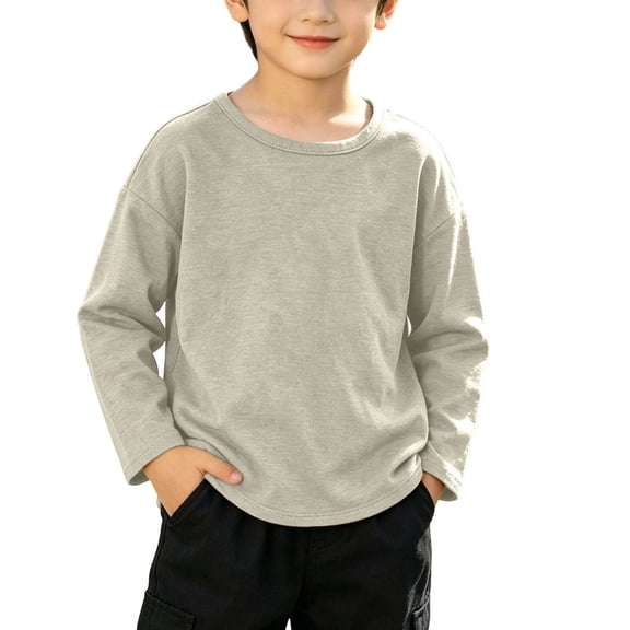 Ynynloco Kids Boys Long Sleeve Crewneck T-Shirts Tee Tops Fall Fashion Shirt Tops 5-14 Years