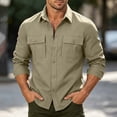 thumbnail image 2 of Kezqiaxn Mens Button Down Shirt Quick Drying Long Sleeve Breathable Work Shirts with Pockets Plus Size Fashion Mens Clothes, 2 of 9