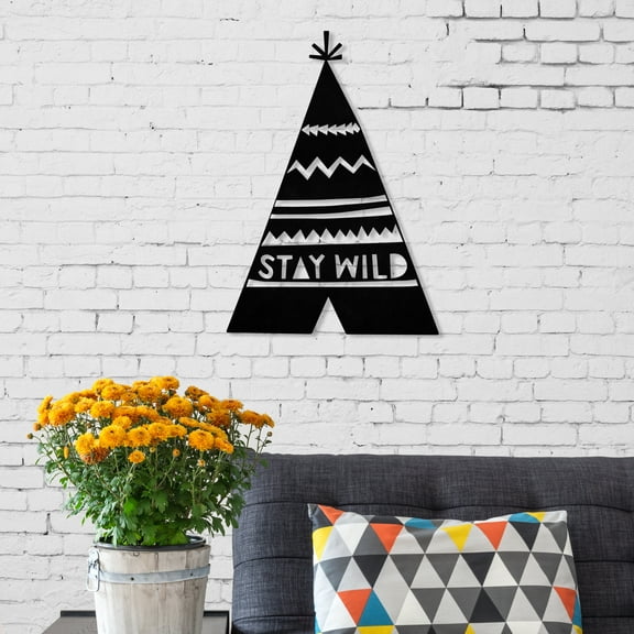 Ada Home Decor Furniture Black Tribal Tent Modern Metal Wall Art
