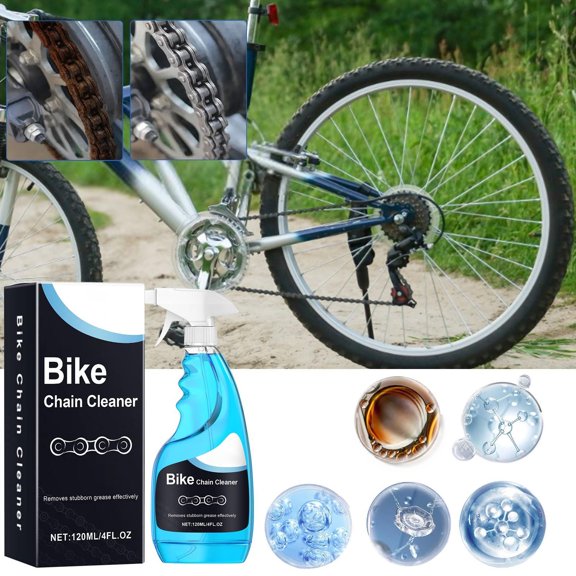 Bike Chain Cleaner Spray - 120ml Powerful Rust Prevention, Removes Dirt & Grease, Easy to Use for Motorcycles, Bicycles, Outdoor Bike Maintenance Tool