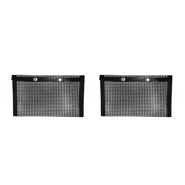 Monstrate Bolsa de malla antiadherente para barbacoa, parrilla antiadherente para barbacoa, resistente a altas temperaturas, herramienta de pícnic al aire negro 14x22cm 2piezas Monstrate CBP129896