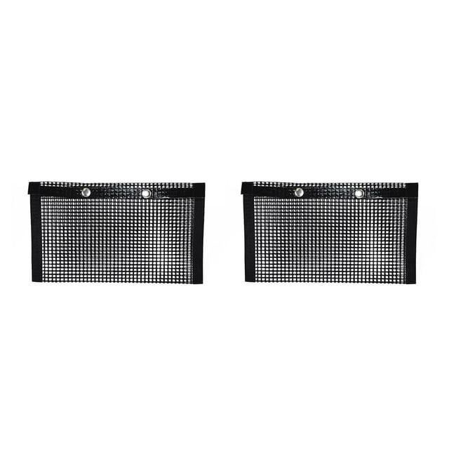 Transemion Sac de Grillage pour Barbecue Antiadhésif Résistant à la Chaleur Pochette Réutilisable Lavable Accessoires de Grillage Extérieur Noir 22x27cm 2Ensemble