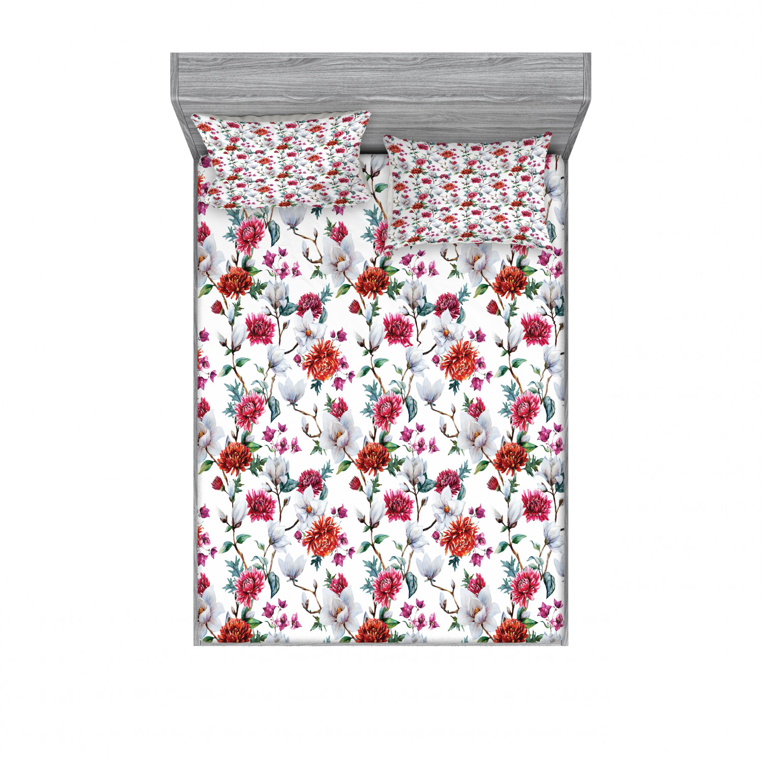 Flower Bedding Set with Sheet & Covers, Romantic Magnolia and