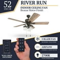 thumbnail image 3 of Prominence Home River Run 52" Bronze Ceiling Fan with 5 Blades, Mult-Arm Light Kit, Remote & Reverse Airflow, 3 of 17