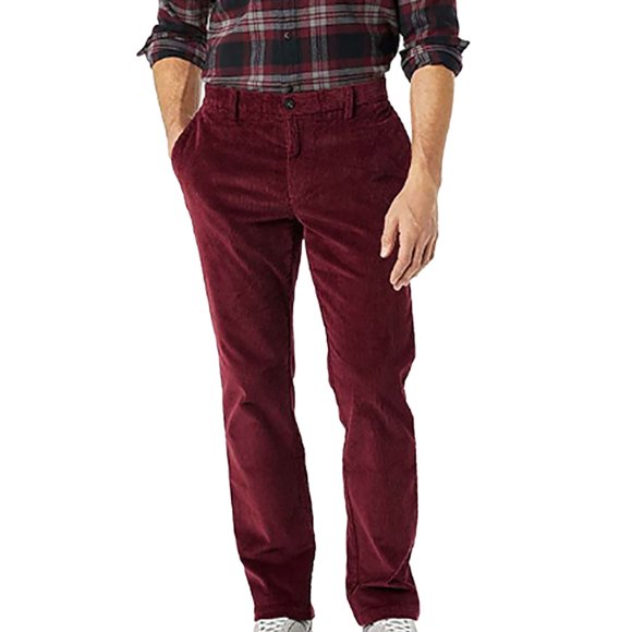 Men's Fashion Corduroy Casual Pants Solid Color Straight Leg Comfortable Thickened Youth Trousers for Everyday Wear