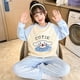 thumbnail image 2 of Conjunto de pijamas de franela de invierno para niños, Miniso Kawaii Anime Kuromi Melody Cinnamoroll Pochacco, ropa de dormir cálida para niño y niña, ropa de casa para niños, 2 of 5