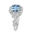 thumbnail image 3 of Aonejewelry 1.00 Carat Blue-Topaz Gemstone and Halo Diamond Ring in 10K Solid Rose, White & Yellow Gold, 3 of 8