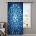 thumbnail image 3 of Blue Flowers Sheer Curtains 63 Inches Long, Farmhouse Boho Middle Century Floral Art Light Filering Curtains, Breathable Simi Curtain Privacy Drapes for Living Room Bedroom Window Treatment, 3 of 9