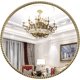 thumbnail image 1 of Espejo de pared redondo para baño, 28 x 28 pulgadas, espejo de metal dorado envejecido con abalorio de metal, espejo de maquillaje circular para recámara, sala de estar, entrada, 1 of 13