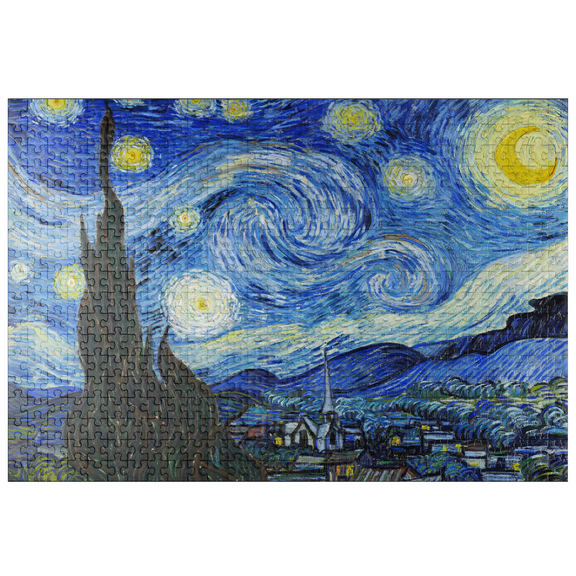 MyPuzzle - The Starry Night 1889 By Vincent Van Gogh - Premium 500 Piece Jigsaw Puzzle for Adults