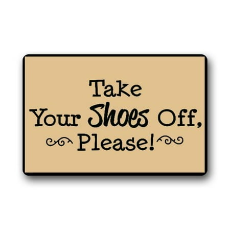 Winhome Please Take Your Shoes Off Doormat Floor Mats Rugs Outdoors Indoor Doormat Size 23 6x15 7 Inches