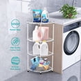 thumbnail image 3 of 4 Tier Corner Wire Shelving Unit, Adjustable Wire Rack, Metal Storage Shelves for Kitchen, Pantry, Laundry, Bathroom, Closet (12.6"D x 12.6"W x 32"H, White), 3 of 9