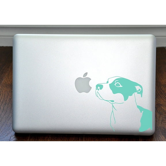 Pitbull Dog Breed Sniffing Apple Mint Decal for 13" Macbook