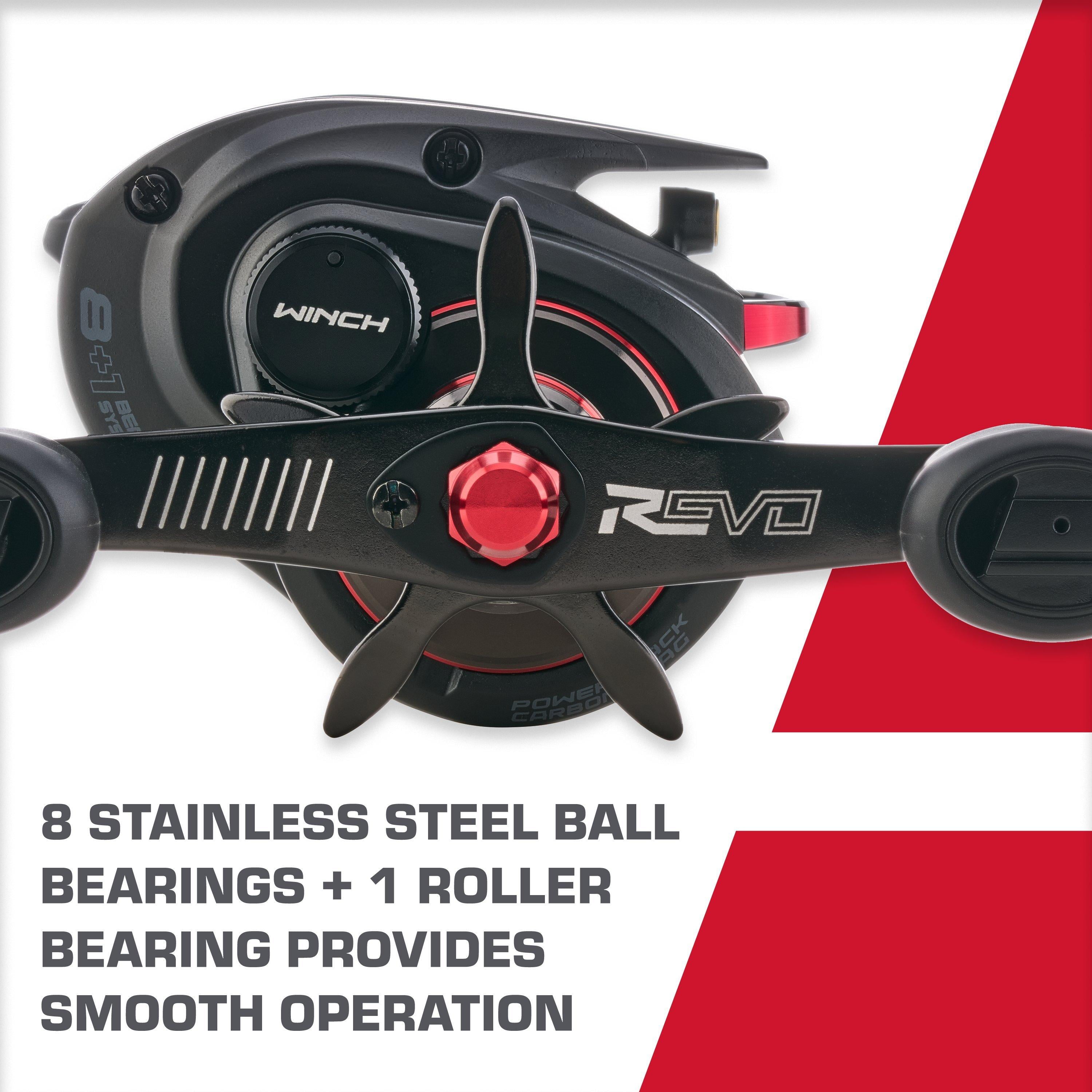 リール Abu Garcia REVO WINCH LP 5.4:1 Abu Garcia Revo® Winch Low Profile Reel, Right Hand Fishing Reel