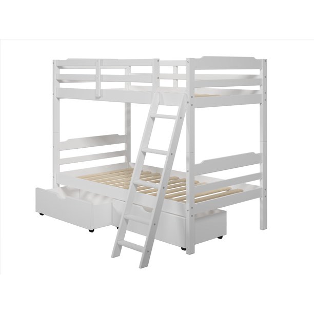 Hayden Twin Storage Bunk Bed in White