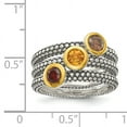 thumbnail image 3 of Sterling Silver Sterling Silver w/ Flash GP Garnet/Citrine/Smoky Quartz 3 Stackable Rings Ring Size 8, 3 of 6
