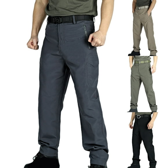 Styesk Men's Pants Mens Fashion Solid Multiple Pockets Multi Multifunctional Work Trousers Pants