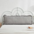 thumbnail image 2 of Move Over Light Grey Ruffle Body Pillow Sham 20x54 inches Ruffled Pattern Body Pillowcase 100% Washed Microfiber, 2 of 8