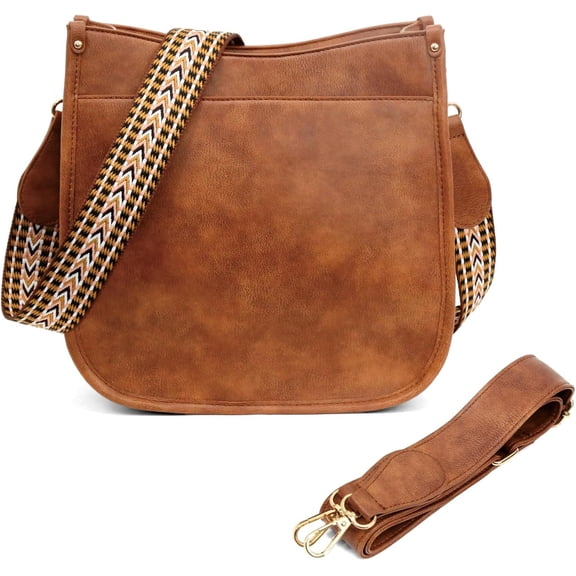 Women's Crossbody Bag with 2 Adjustable Straps- PU Leather Handbag, Daily Essentials Purse