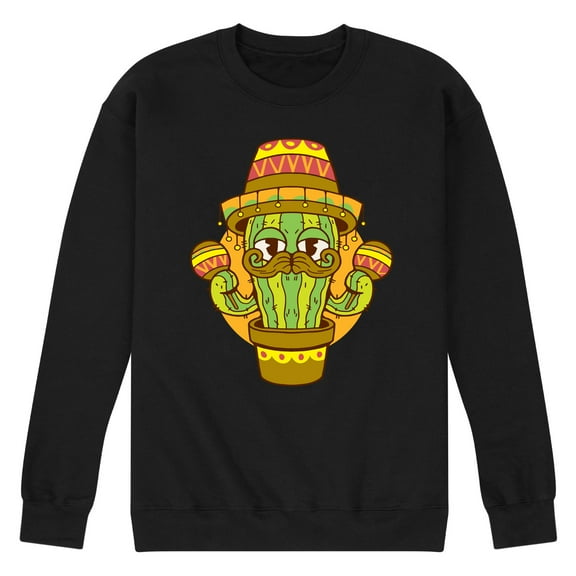 Instant Message - Cactus Sombrero - Men's Crew Neck Fleece Pullover