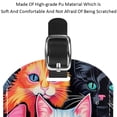 thumbnail image 4 of Square 2Pack PU Leather Cartoon Cat Cruise Luggage Tag with Privacy Cover and Name ID Tag for Travel Handbags Backpacks Luggage Tags, 4 of 6