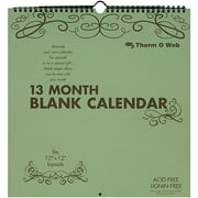 13 Month Blank DIY Calendar, Fits 12X12 Layouts