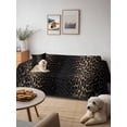 thumbnail image 6 of Leopard Print Couch Cover for 2 Cushion Couch, Chic Abstract Black Brown Animals Texture Washable Love Seat Sofa Covers Slipcover, Throw Sofa Covers for Pets, Furniture Protector 71"x102", 6 of 9