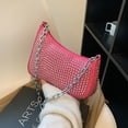 thumbnail image 5 of Bolso bandolera de PU con remaches debajo del brazo y cadena de moda de nueva tendencia rojo, 5 of 5