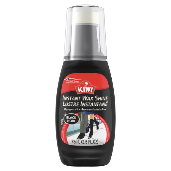 Kiwi Instant Polish, Black, 2.5 oz (1 Bottle with Sponge Applicator), Pack of 1