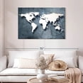 thumbnail image 2 of Elephant Stock Stone World Map Wall Art - Horizontal Canvas Wall Art - Living Room Wall Decor - Map Canvas - White And Blue Decor - 45" x 30", 2 of 8