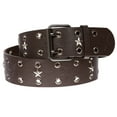 thumbnail image 2 of Double Prong Star Studs and Grommets Leather Belt, 2 of 3