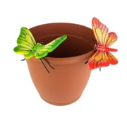 Land & Sea LS11172OG Butterfly Flower Pot Sitter Hanger, Orange & Green - 2 Piece