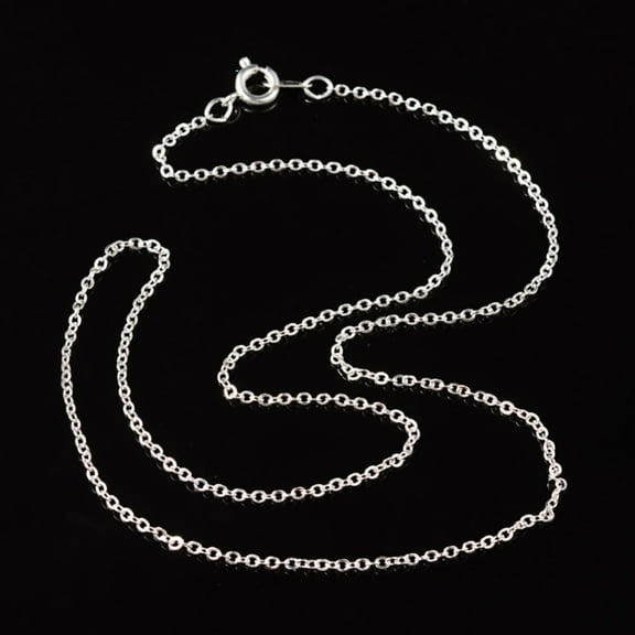 5pc Nickel Free Silver Color Plated Brass Chain Necklaces chain:2mm long 1.5mm wide 18 inch