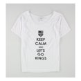 thumbnail image 1 of Rinky Womens Keep Calm And Let's Go Kings Graphic T-Shirt, White, Large, 1 of 2