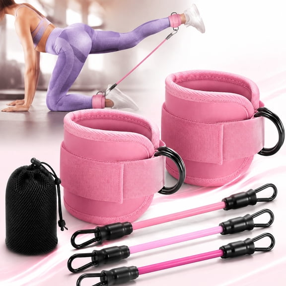 Genreen Ankle Resistance Bands with Cuffs, Glutes Workout Equipment,Ankle Bands for Working Out, Butt Exercise for Women Legs and Glutes