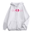 thumbnail image 4 of Shadoumai Womens Zip Up Hoodie Cancer Awareness Pullover Long Sleeve Casual Athletic Sweatshirt With Pocket Drawstring Fall Winter Jackets, 4 of 6